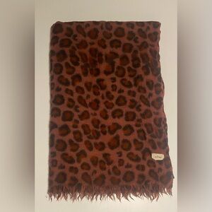 Wilfred Leopard Print Wool Scarf/Wrap